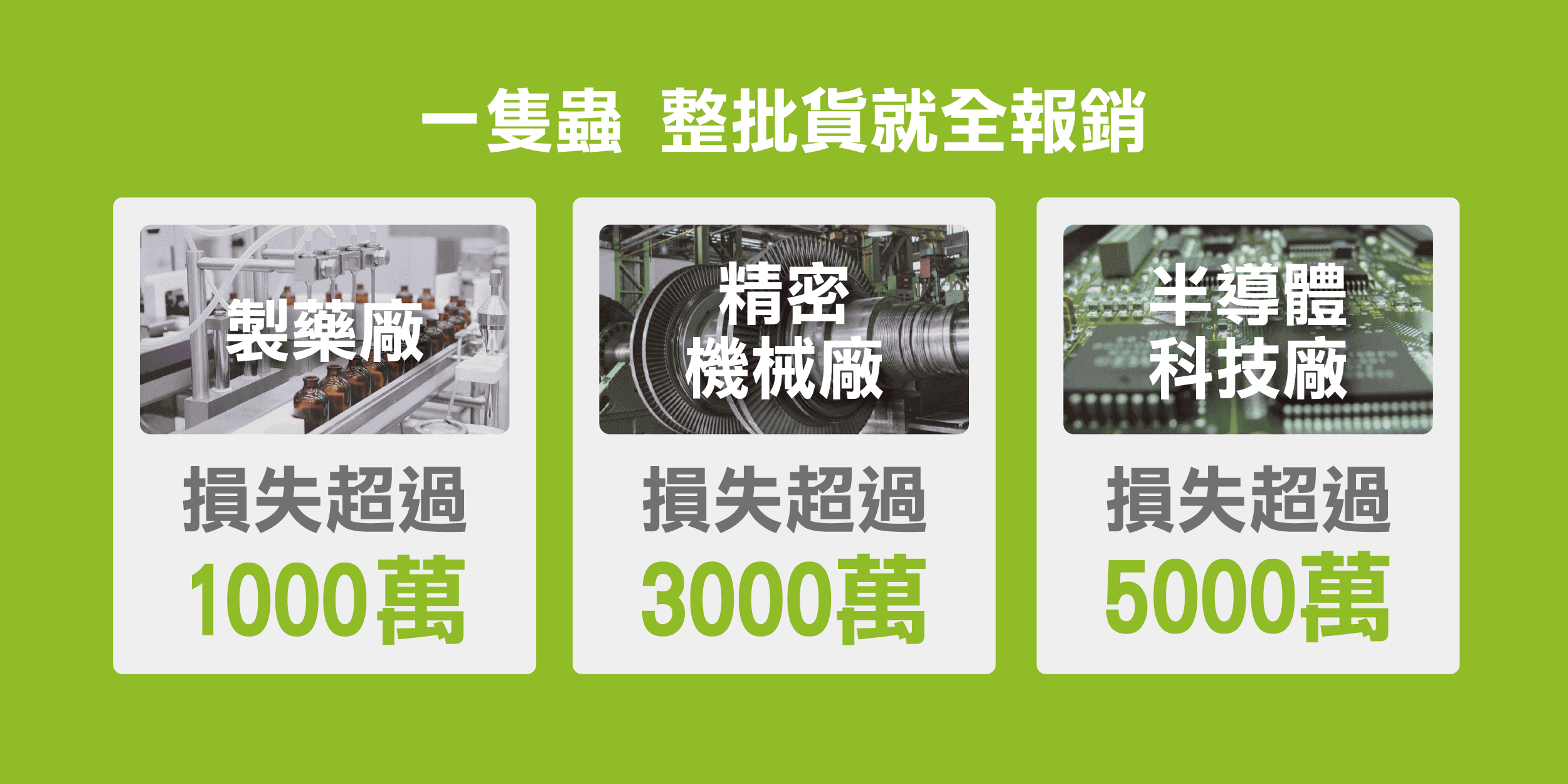 震陞蟲害防控企業防治-一隻蟲一隻老鼠都能讓精密科技廠、製藥廠半導體科技廠、食品加工廠損失上百萬上千萬，震陞蟲害防控