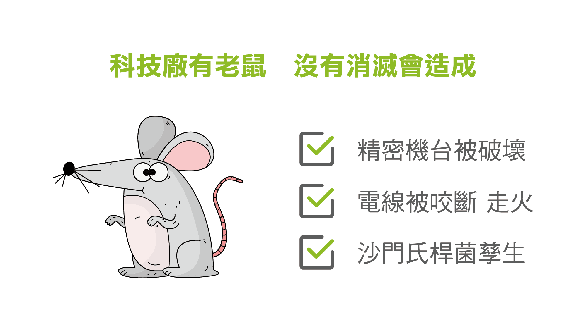 震陞蟲害防控企業防治-科技廠有老鼠沒有消滅會造成什麼問題(phone)